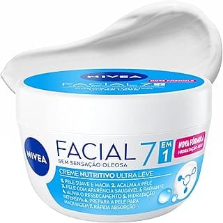 NIVEA Creme Facial Nutritivo Ultraleve 7 em 1 100g, Pele Suave e Macia, Acalma, Alivia Ressecamento, Hidratação 48h, Aminoácidos, Cuidado Facial